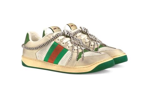 gucci sneakers with chains|Gucci sneaker with crystals.